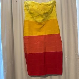 Bright and vibrant bandage dress